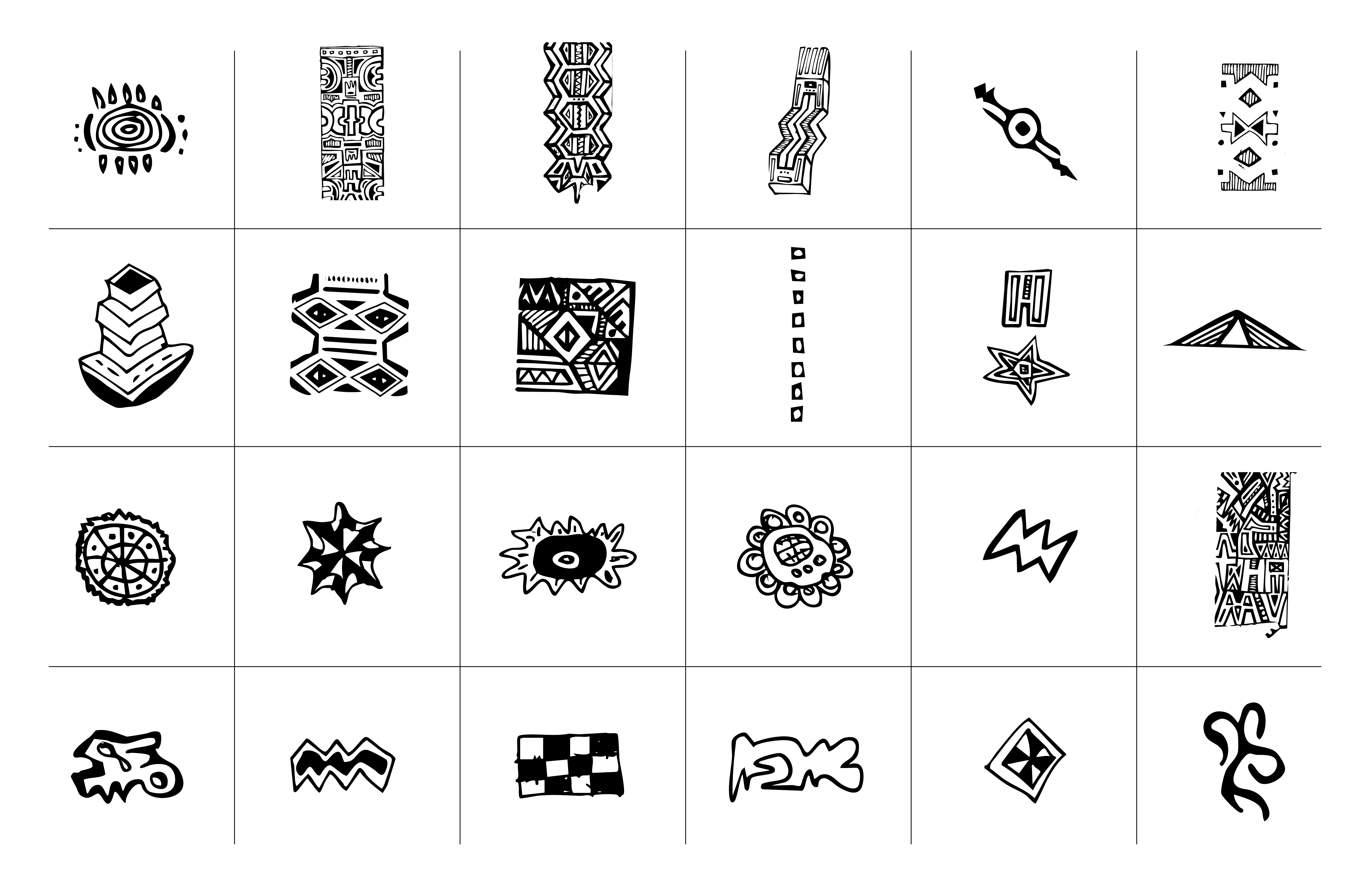 Flash sheet — ink characters on black